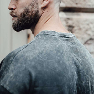 OEM ligero de los hombres de lavado ácido camisetas Top Trending 100% algodón en venta al por mayor tamaños de gran tamaño - Product Image 2