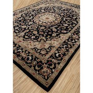 Alfombra Kasbah Gris y Negra de Lana y Viscosa, Tejida a Mano, Suave, Modelo Top-1504, para Hogar, Comedor, Sala de Estar, Viajes - Product Image 2