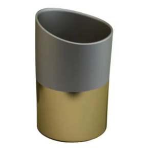 กระถางต้นไม้โลหะรูปทรงกระบอกสีทอง & สีเทาทำด้วยมือสำหรับตกแต่งต้นไม้เขียวขจี - Product Image 3