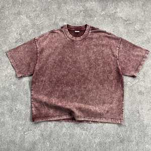 เสื้อยืดผ้าฝ้ายขนาดใหญ่260แกรมสำหรับผู้ชายเสื้อยืดครอปโบซี่เสื้อวินเทจซีดจางไปจากแสงแดด - Product Image 1