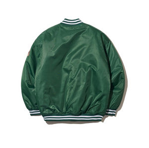 แจ็กเก็ตซาตินสไตล์เบสบอลระบายอากาศได้ดีสำหรับผู้ชายเสื้อแจ็กเก็ตผ้าซาตินพิมพ์โลโก้ได้ตามต้องการ - Product Image 2