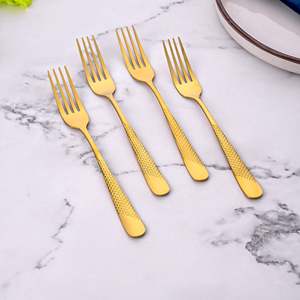 Timeless Luxury Stainless Steel Golden Forks <b>Set</b> of 4 <b>PC</b> and Metal Tableware for Dinner and Restaurant Use Tea Spoon Included - Product Image 5