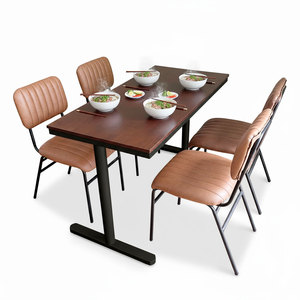 Juego de Comedor Rectangular Contemporáneo CBCF243, Mesa de Tela Resistente y 4 Sillas para Restaurantes y Cafeterías - Product Image 1