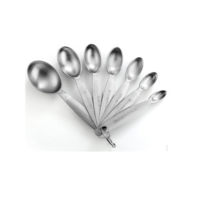 Hot selling Measuring <b>Spoon</b> 6 pcs set kitchen metal tool Stainless Steel round Measuring Cup Set at wholesale price - Product Image 4