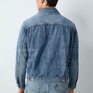 Veste vintage en jean délavée à l'acide pour hommes vêtements d'extérieur délavés OEM Streetwear à la mode veste en jean délavés à l'acide - Product Image 5
