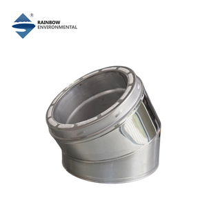 Gomito a 30 gradi per tubo fumario isolato a doppia parete in acciaio inossidabile 304 di classe A, <span class=keywords><strong>diametro</strong></span> 6 pollici, per stufe a legna e gas - Product Image 4