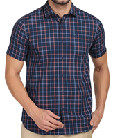 Baju Pria lengan pendek kotak-kotak, baju pria kasual lengan pendek, desain Logo kustom, serbaguna, untuk musim semi