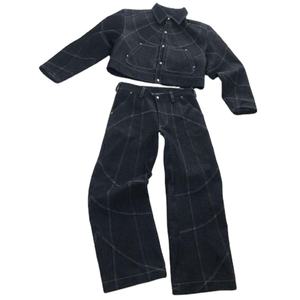 Ensembles de vêtements en denim pour hommes de haute qualité, légers, en 2 pièces, à la mode, avec veste droite, pour le printemps, l'été et l'automne, avec boutons - Product Image 3