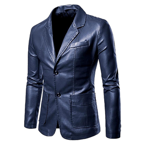 Blazers de Cuero Casuales de Invierno para Hombre, Estilo Urbano, Cierre de un Botón, Personalizables, Tallas Grandes, Transpirables, Alta Calidad, Nuevo Estilo, Última Moda - Product Image 1
