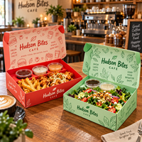 Boîtes à emporter personnalisées AT PACK avec logo pour café, restaurant, salade, burger, dessert, emballage écologique, vente en gros
