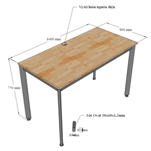 Escritorio contemporáneo minimalista de madera contrachapada de 160x80 cm con revestimiento de melamina y patas ovaladas de hierro, diseño en forma de L, duradero y de lujo, HBOV037 - Product Image 6