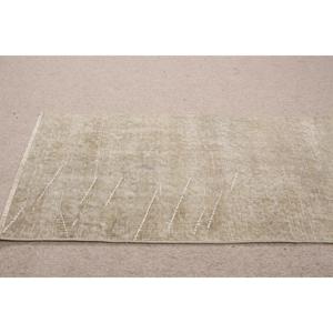 พรมตุรกีขนาด 1.6x3.2 ฟุต พรมขนาดเล็กสไตล์วินเทจ พรมขนสัตว์ลายดอกไม้สีเบจขาว - Product Image 5