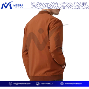 เสื้อแจ็คเก็ตบอมเบอร์ผู้ชายไซส์ XL สไตล์ไฮสตรีท สำหรับฤดูหนาว กันน้ำ น้ำหนักเบา ซิปยาวเต็มตัว คอตั้ง แขนเสื้อแบบริบ ทนทาน - Product Image 3