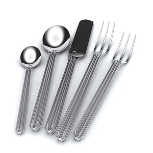 Silver Mirror Polished Stainless Steel Luxury Cutlery <b>Set</b> with Stainless Steel Handles <b>Fork</b> <b>Spoon</b> <b>Knife</b>-100 Pcs Dishwasher Safe - Product Image 2