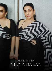 Lo más vendido de Bollywood Trendy Fabulous Sari con estilo Impresión digital BlouseJapan Tela de satén Último desgaste para fiestas de invierno - Product Image 2