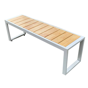 Modern Rubber <b>Wood</b> Patio/Garden <b>Bench</b> 120x40x45cm GA68009 - Product Image 1