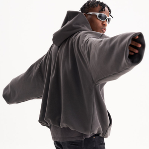 เสื้อกันหนาวมีฮู้ดแบบสวมหัวทรงหลวมพอดีตัวแนวสตรีทโอเวอร์ไซส์สำหรับผู้ชายผ้าคอตตอน100% ลำลองใส่ได้ทั้งชายและหญิง - Product Image 3