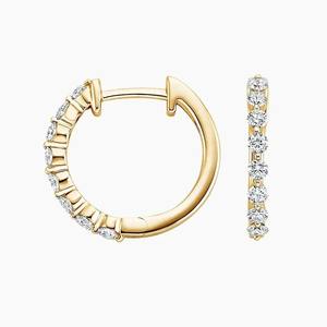 Hot Sale Customizable 10K White <b>Gold</b> Luxury Jewelry Full Diamond <b>Hoop</b> Earrings for Women Lab Grown Diamonds Available - Product Image 2