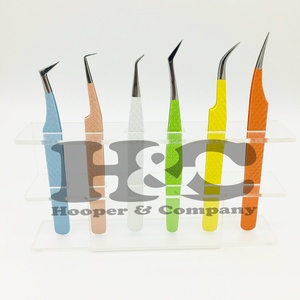 แหนบขนตาสแตนเลสเคลือบผงพร้อมด้ามจับที่ดีและทนทานต่อขนตา - Product Image 3