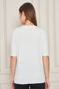 Blusa de punto con cuello redondo para mujer, informal, elegante y cómoda, tela transpirable, blusa de servicio OEM ODM personalizable - Product Image 4