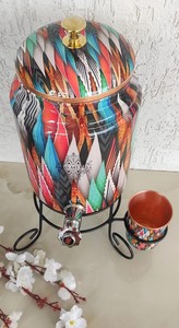 Distributeur d'eau en cuivre pur, style antique, imprimé, bon état, 5 litres - Product Image 3