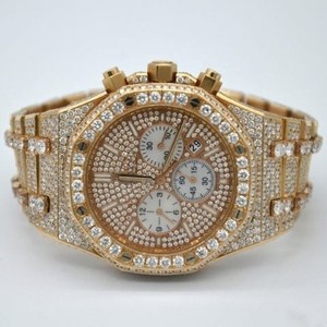 Montre-bracelet automatique en acier inoxydable de style antique VVS Moissanite avec diamant glacé pour hanche mécanique de grossiste indien - Product Image 2