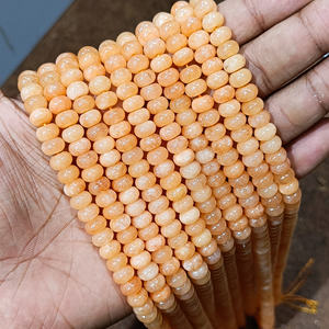 Quartz cornaline naturelle lisse Rondelle perles brins Lot 8mm perles de pierres précieuses en vrac pour la fabrication de bijoux en prix de gros - Product Image 1