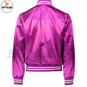 High Quality Custom Men's Satin Varsity Jacket Reversible Breathable <b>Winter</b> Letterman Style Baseball Fabric <b>Decoration</b> - Product Image 5