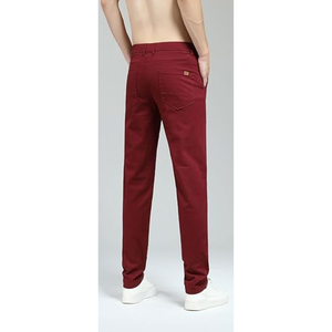 Pantalones chinos elegantes y cómodos de 100% algodón para hombre, Pantalones chinos ajustados para hombre - Product Image 2