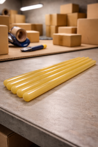 Bâtons de colle thermofusible pour pistolet, scellage de cartons, emballage, collage de carton à base d'EVA, temps de durcissement de 10 à 15 secondes, GLUETECH 710-F 12 25kg - Product Image 3