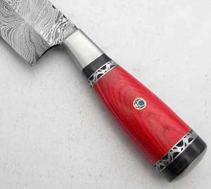 Cuchillo de chef profesional, cuchillo de cocina de acero de Damasco alto, afilado, duradero, mango de madera de espiga completa, herramienta de cocina - Product Image 4