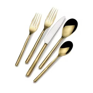 Juego de Cubiertos de Acero Inoxidable de 5 Piezas para Hotel, Diseño Elegante, Promoción, Juego de Cubiertos Dorados para Bodas y Fiestas - Product Image 3