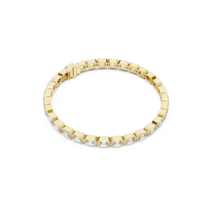 Emerald Cut Moissanite Bezel Set Tennis <b>Bracelet</b> 925 Sterling <b>Silver</b> Rhodium Plated Handmade Fine Jewelry GRA Certified Luxury - Product Image 2