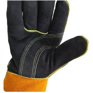 Guantes de soldadura de trabajo de seguridad largos de cuero dividido de vaca resistentes al calor de 14 pulgadas para soldador - Product Image 5