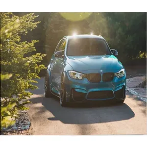 Impression sur toile Fida Turquoise BMW M3 sur route forestière - Product Image 6