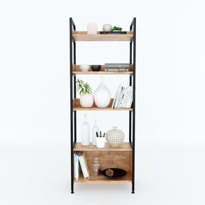 Étagère décorative VEGA à 4 niveaux 60x32x161cm en bois d'hévéa, type support pour salon - KS68097 - Product Image 2