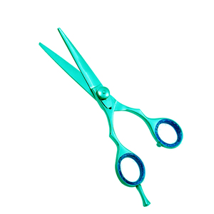 Ciseaux de coiffure de couleur personnalisée de qualité supérieure lames en acier tranchantes avec outil de beauté de repose-doigt réglable pour la coupe de cheveux - Product Image 1