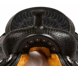 อานม้าหนังแท้แบบตะวันตกคุณภาพพรีเมี่ยมสำหรับแข่งกระบอกและขี่ม้า - Product Image 5