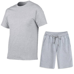 Conjunto de ropa deportiva de verano para hombre, camiseta y pantalones cortos de secado rápido de 2 piezas, traje deportivo con estampado personalizado y manga corta de marca - Product Image 1