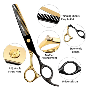 Hermoso color dorado y negro, peluquero caliente, tijeras de peluquería, corte de pelo de perro, cuchillo de peluquero, juego de tijeras - Product Image 1