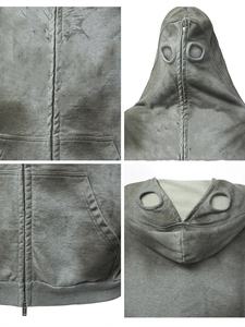 New Hip Hop Mask High Streetwear Hoodies for Men <b>American</b> <b>Hoodie</b> Hooded Glove Coat Custom Screen Print <b>Hoodie</b> 500gsm hoodies - Product Image 4