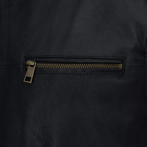 Chaqueta de Cuero de Moda de Alta Calidad Personalizada por el Fabricante al por Mayor a Bajo Precio, Chaqueta de Invierno de Cuero Genuino para Motociclistas - Product Image 5