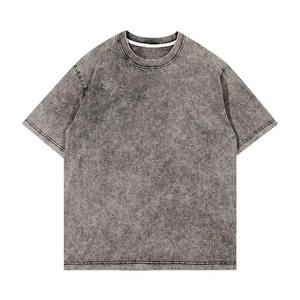 Streetwear 100% coton lourd 250 Gsm surdimensionné Logo personnalisé Streetwear Vintage soleil délavé à l'acide t-shirt pour hommes - Product Image 3