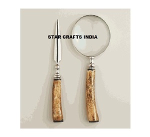 Hot Selling 10X Hand Holding Magnifying <b>Glass</b> with Metal Wooden Handle Optical <b>Glasses</b> Lens <b>Reading</b> Collection Gift in India - Product Image 4