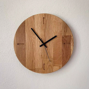 Reloj de pared de madera hecho a mano de lujo movimiento de cuarzo Premium hogar Oficina decoración diseño de arte relojes silenciosos decorativos al por mayor - Product Image 1