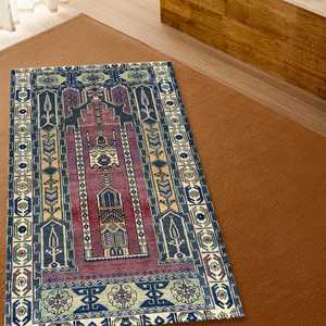 Tapis imprimé à motifs vintage : musulman, géométrique, persan, turc, Ramadan, avec poils doux - Product Image 4