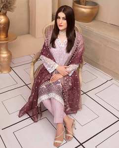 Vêtements MASOORI de haute qualité, couleurs personnalisées, shalwar kameez pour femmes pakistanaises, coton et soie, toutes saisons, lavable, 2023 - Product Image 4