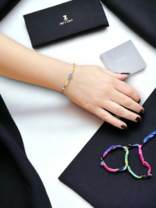 DAFNI BIG PAZAR สร้อยข้อมือลูกปัดโบฮีเมียนทำมือ หินธรรมชาติ โลหะผสมอัญมณี ฝังไมโคร ของขวัญสำหรับทุกเพศในวันแม่ - Product Image 3