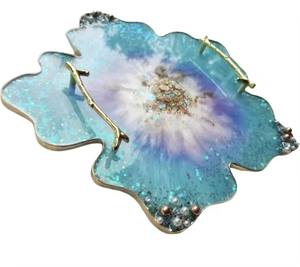 Beau plateau en résine élégant plateau de service décoratif pour la maison cuisine salle à manger Table basse et décor de fête en gros de l'Inde - Product Image 6