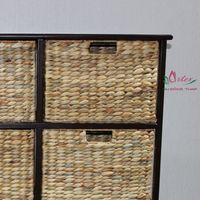 Nieuwe collectie eco-vriendelijke handgemaakte vintage enkelvoudige kast met waterhyacint laden en houten plank voor woonkamer, badkamer en kleding.
